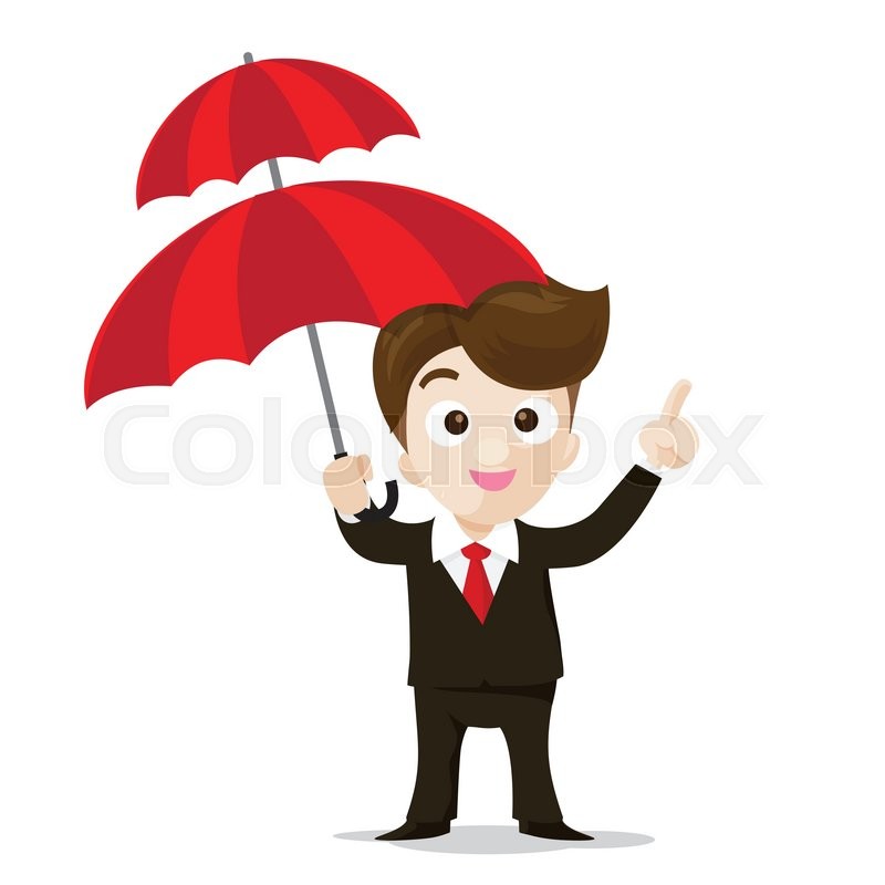 800x800 Business Protection Concept Business Man Cartoon Smile Showing The