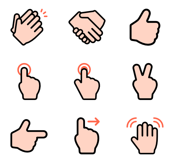 600x564 Finger Icons