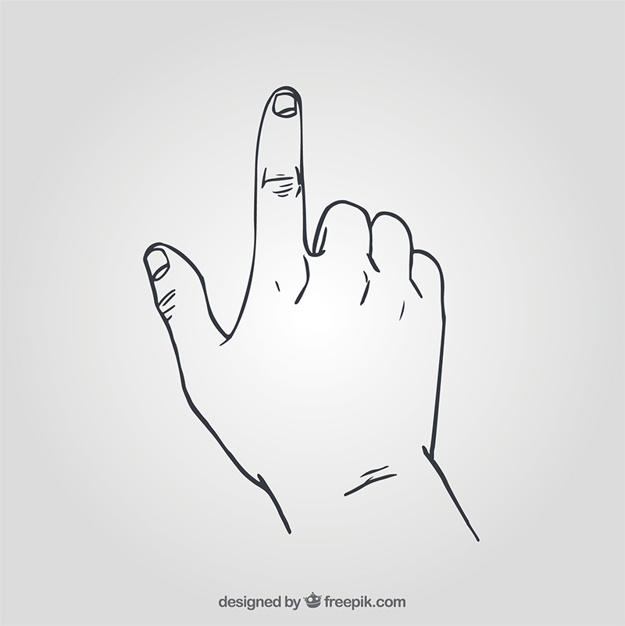 625x626 Hand With Pointing Finger Vector Free Download