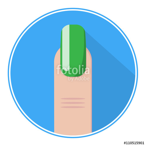 500x500 Nail Icon. Green Fingernail Vector. Nail Flat Logo. Stock Image