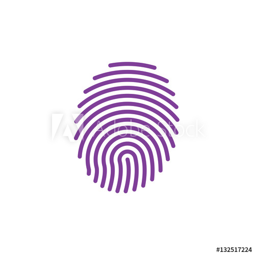 500x500 Fingerprint Line Icon, Vector Sign, Linear Colorful Pictogram