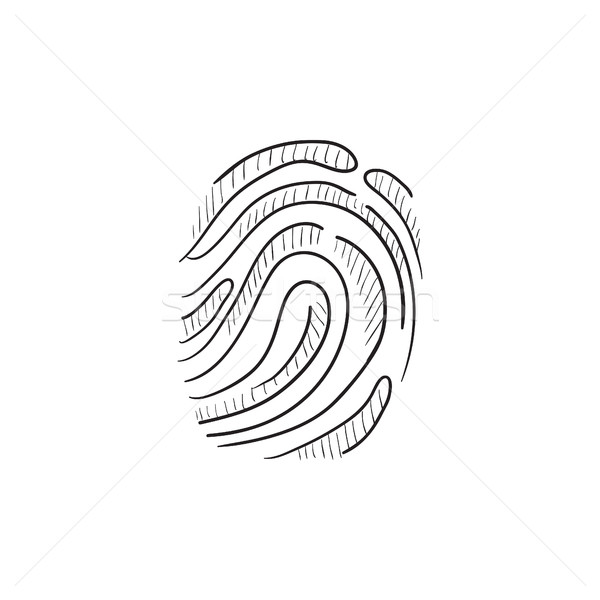 600x600 Fingerprint Sketch Icon. Vector Illustration Andrei Krauchuk