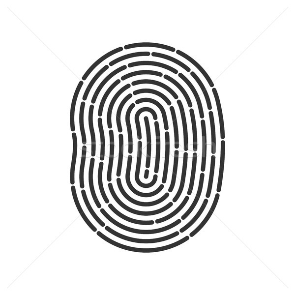 600x600 Flat Fingerprint Icon App Vector Illustration Maryna Stryzhak