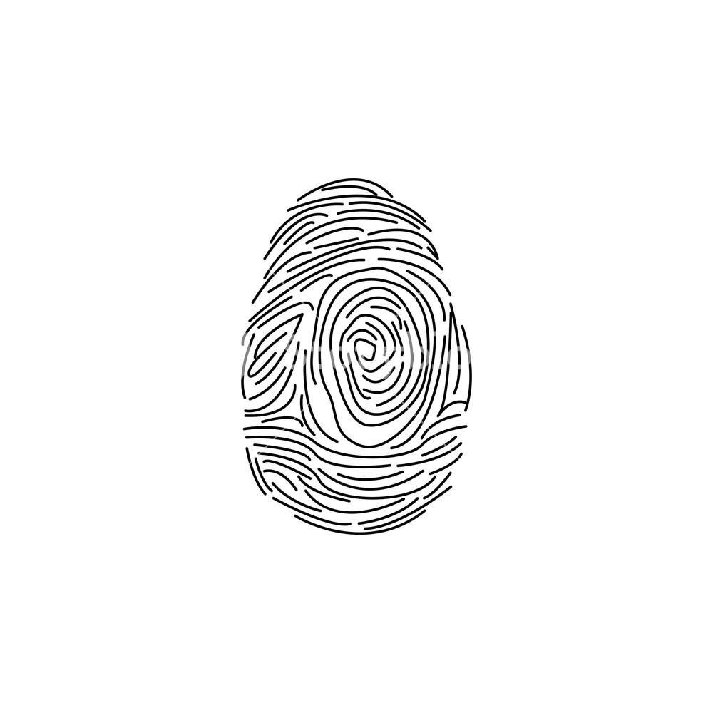1000x1000 Fingerprint Icon. Vector Illustration Royalty Free Stock Image