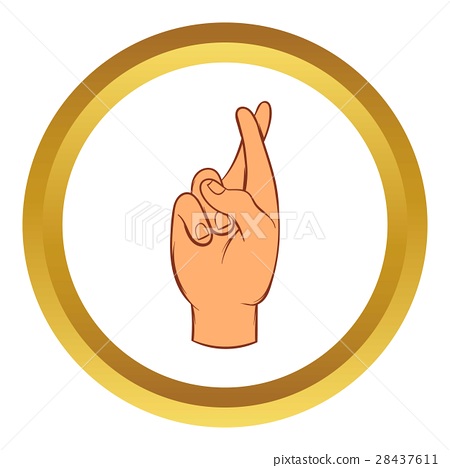450x468 Fingers Crossed Vector Icon, Cartoon Style