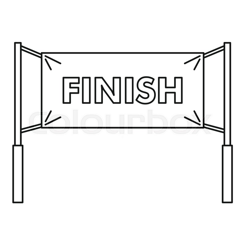 800x800 Finish Line Icon. Outline Illustration Of Finish Line Vector Icon