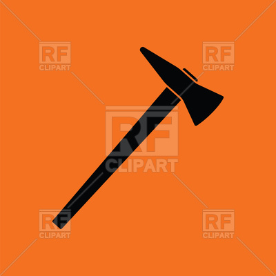 400x400 Fire Axe Icon On Orange Background Vector Image Vector Artwork