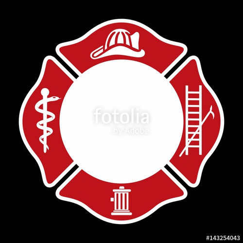 500x500 Fireman Emblem. Fire Department Symbol. Logo Vector. Stock Image