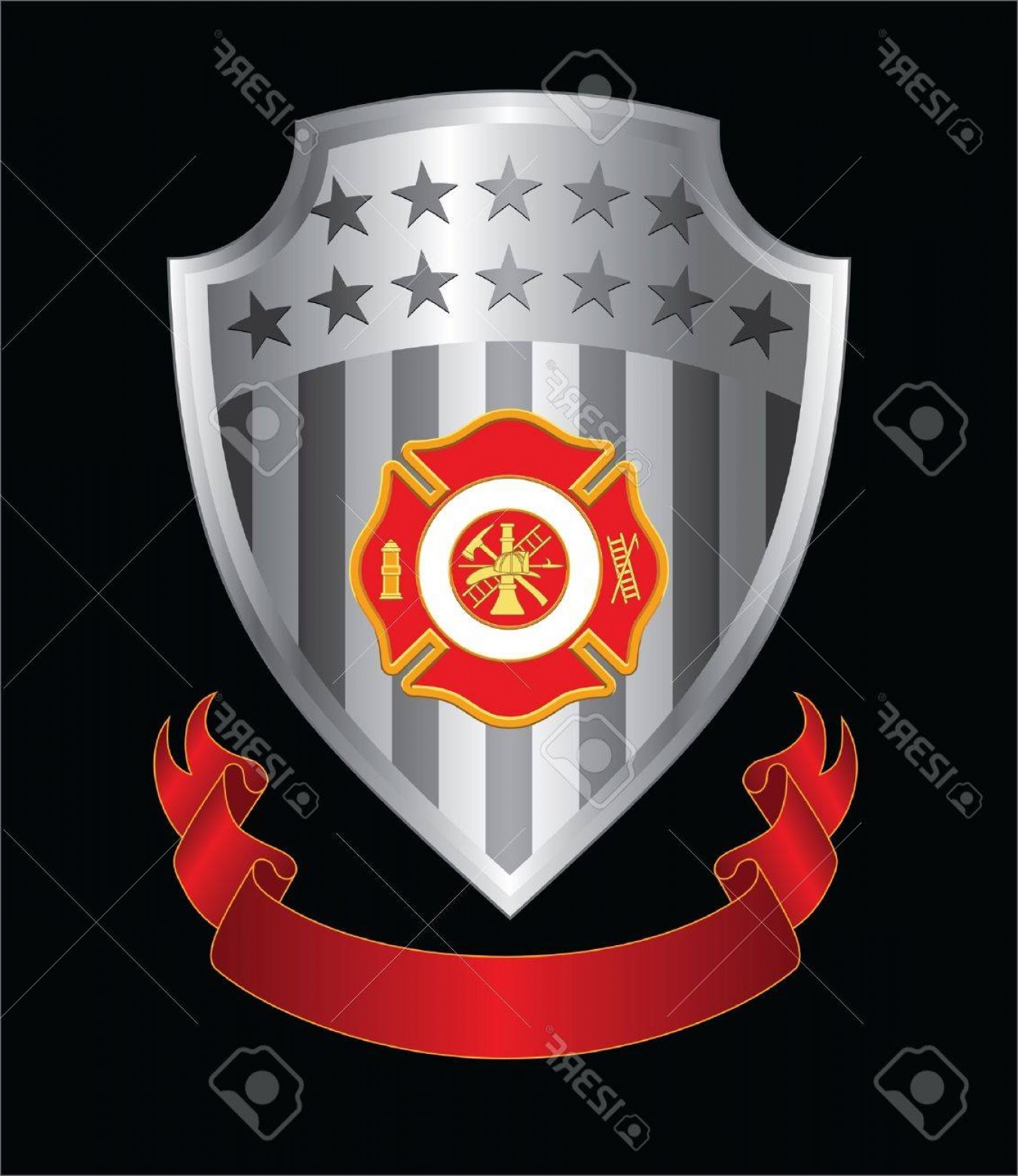 1351x1560 Photofirefighter Cross Shield Is An Illustration Of A Fire