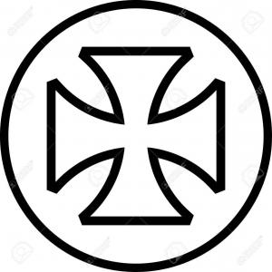 300x300 Fire Department Badge Crossed Axes Helmet Against Yellow Maltese