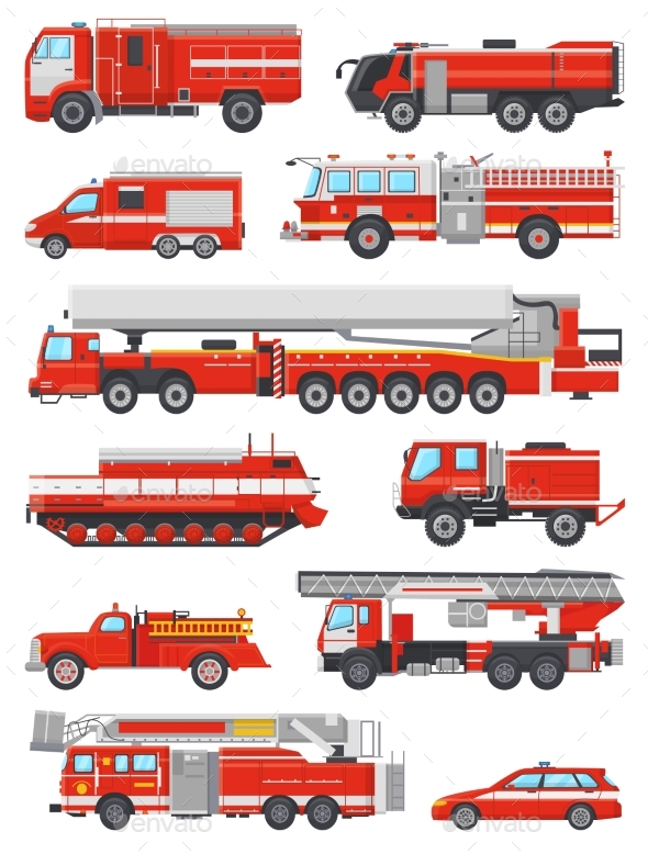 590x778 Fire Engine Vector Firefighting Emergency Vehicle By Vectoristik