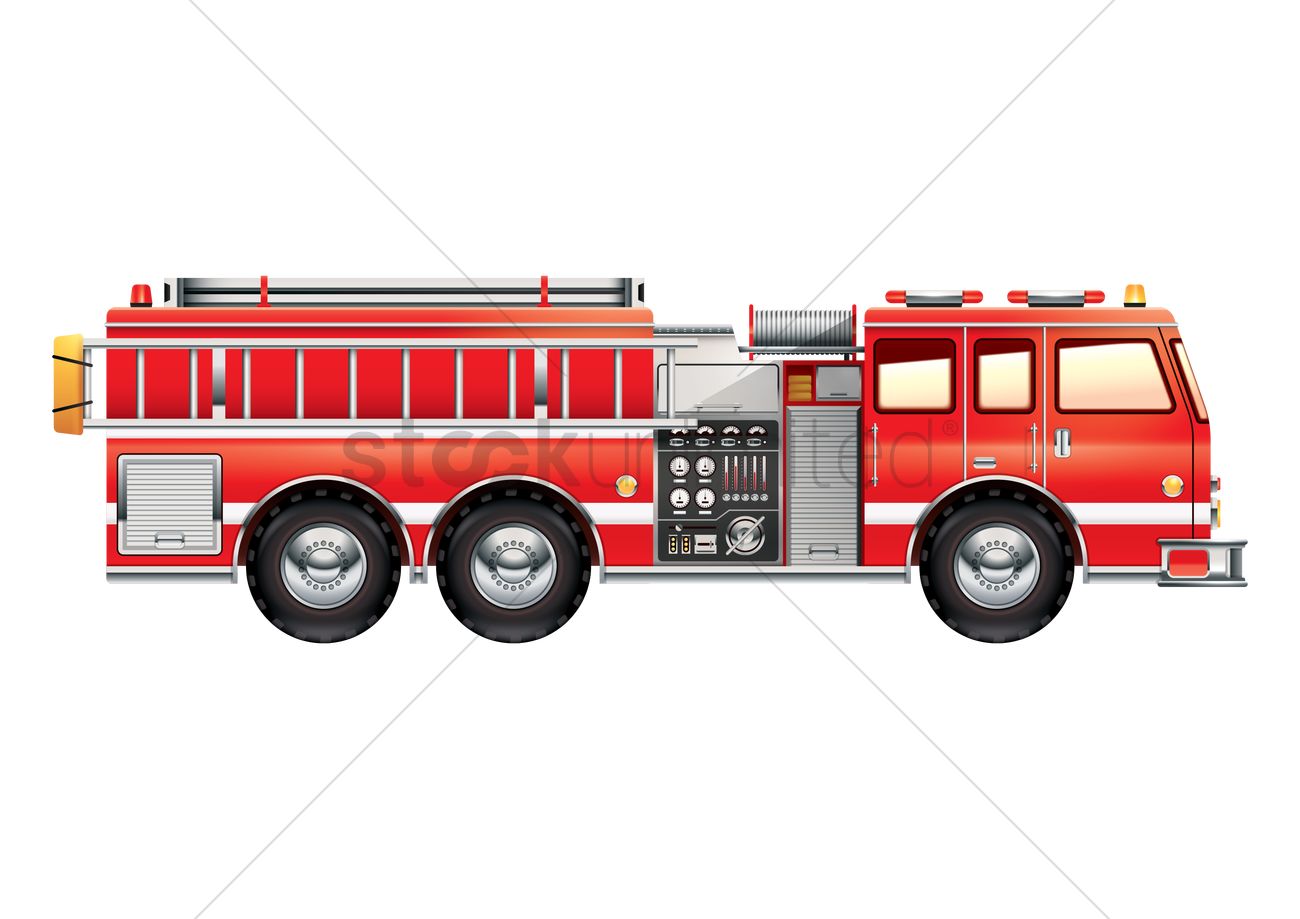 1300x919 Fire Engine Vector Image