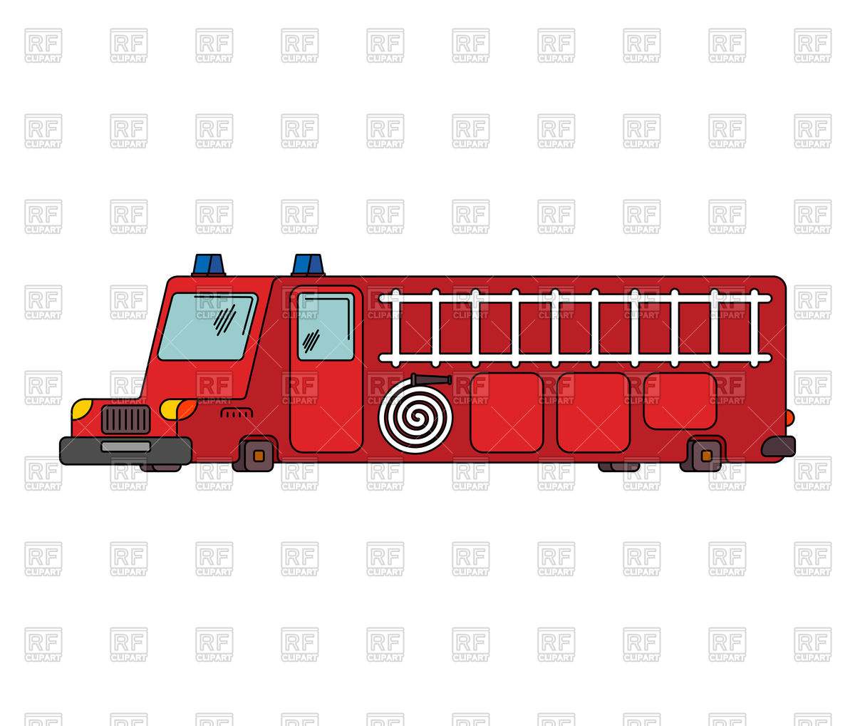 1200x1018 Fire Engine Car Cartoon Style Vector Image Vector Artwork Of