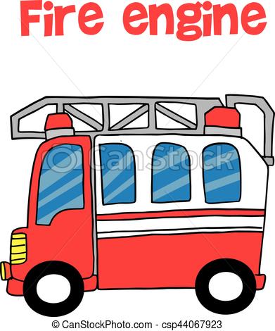 391x470 Red Fire Engine Cartoon Vector Art Illustration.