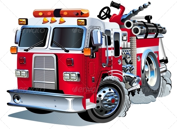 590x430 Vector Cartoon Fire Truck By Mechanik Graphicriver
