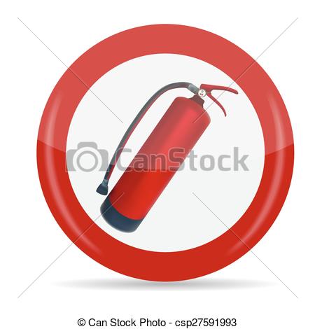 450x470 Fire Extinguisher Sign Vector Illustration. Isolated. Eps10.
