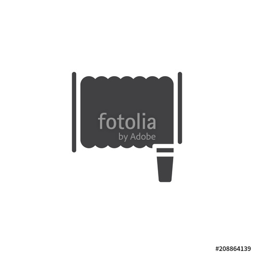 500x500 Fire Hose Vector Icon. Filled Flat Sign For Mobile Concept And Web