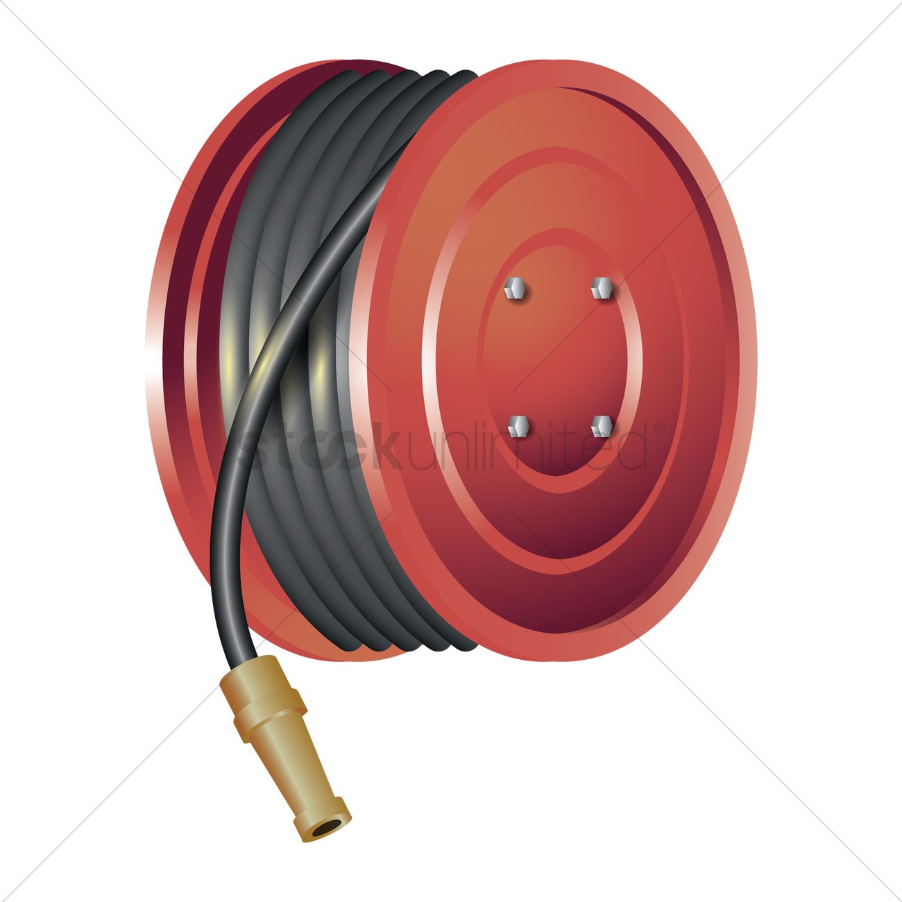 1300x1300 Fire Hose Reel Vector Image