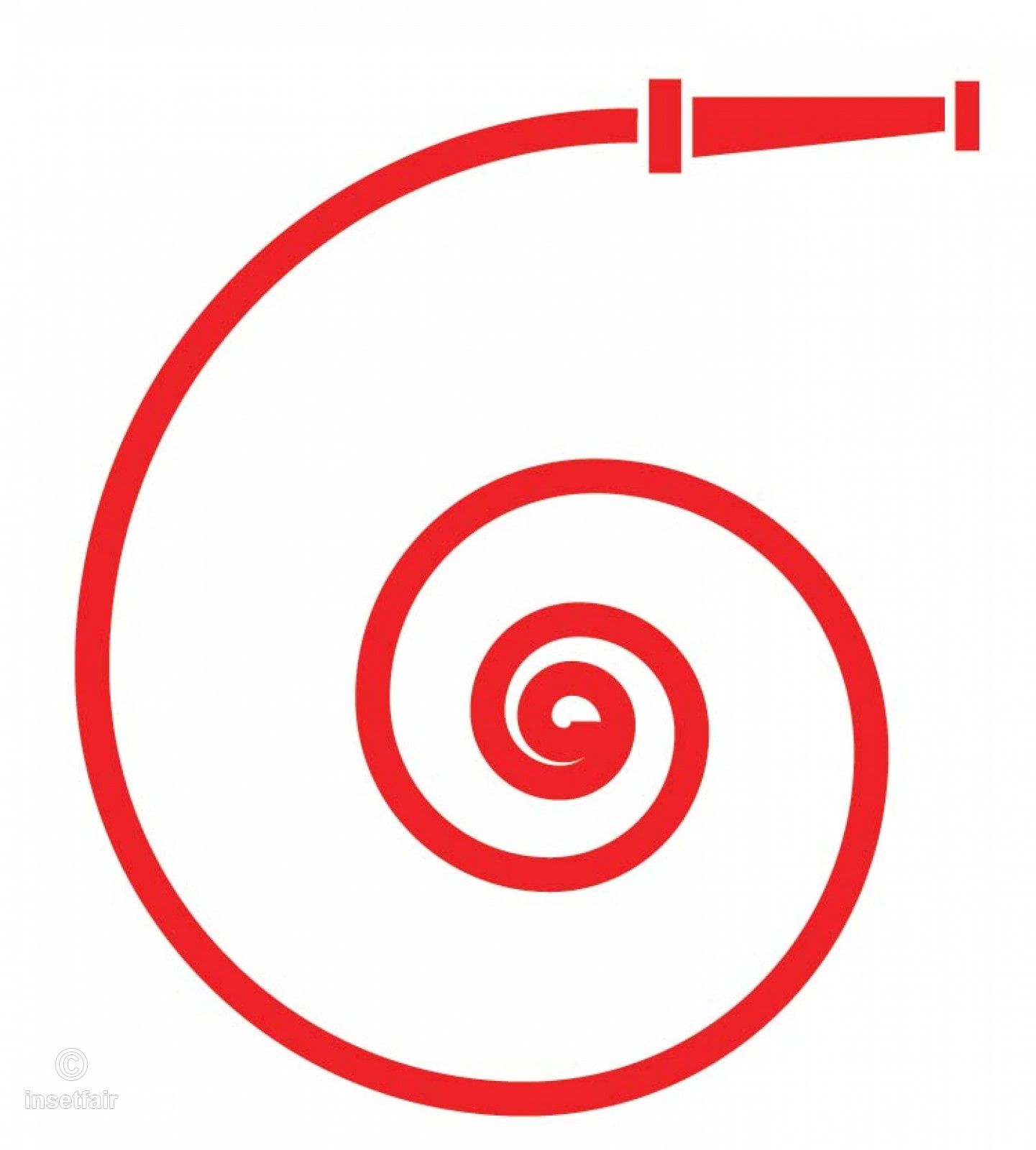 1441x1600 Fire Hose Simple Cartoon Vector Clipart