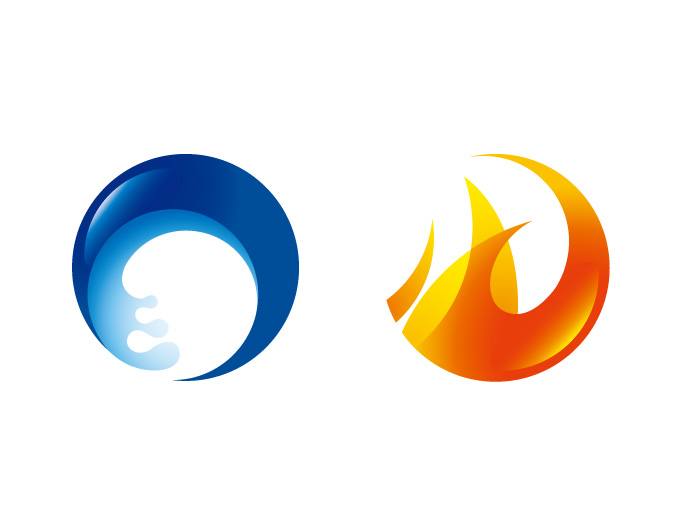 Feuer und wasser. Огонь и вода логотип. Огонь и вода иконка. Fire Water вектор. Пламя полумесяц вектор.