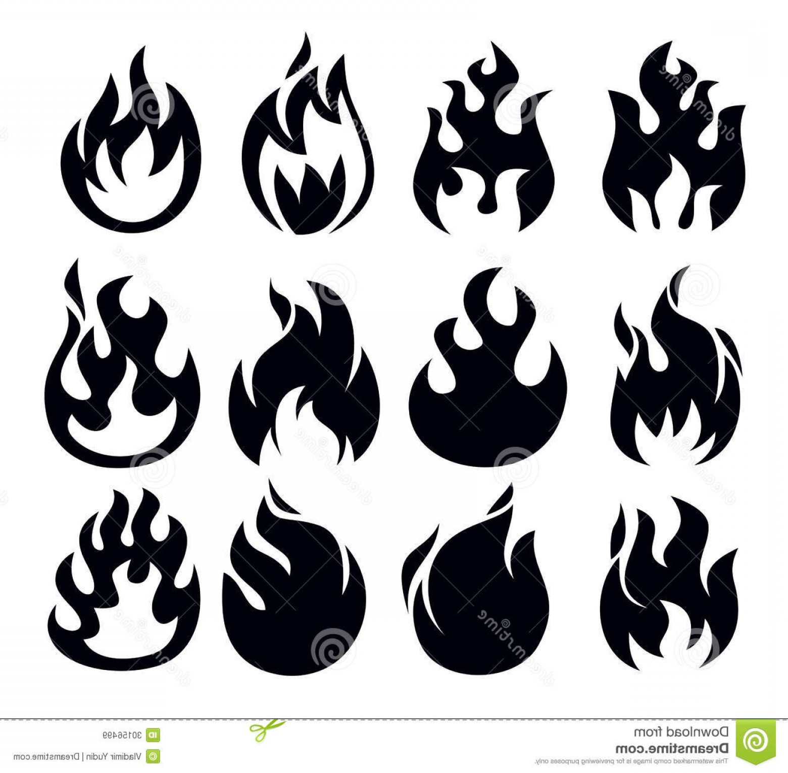 1560x1530 Royalty Free Stock Images Vector Black Fire Icon Set White Image