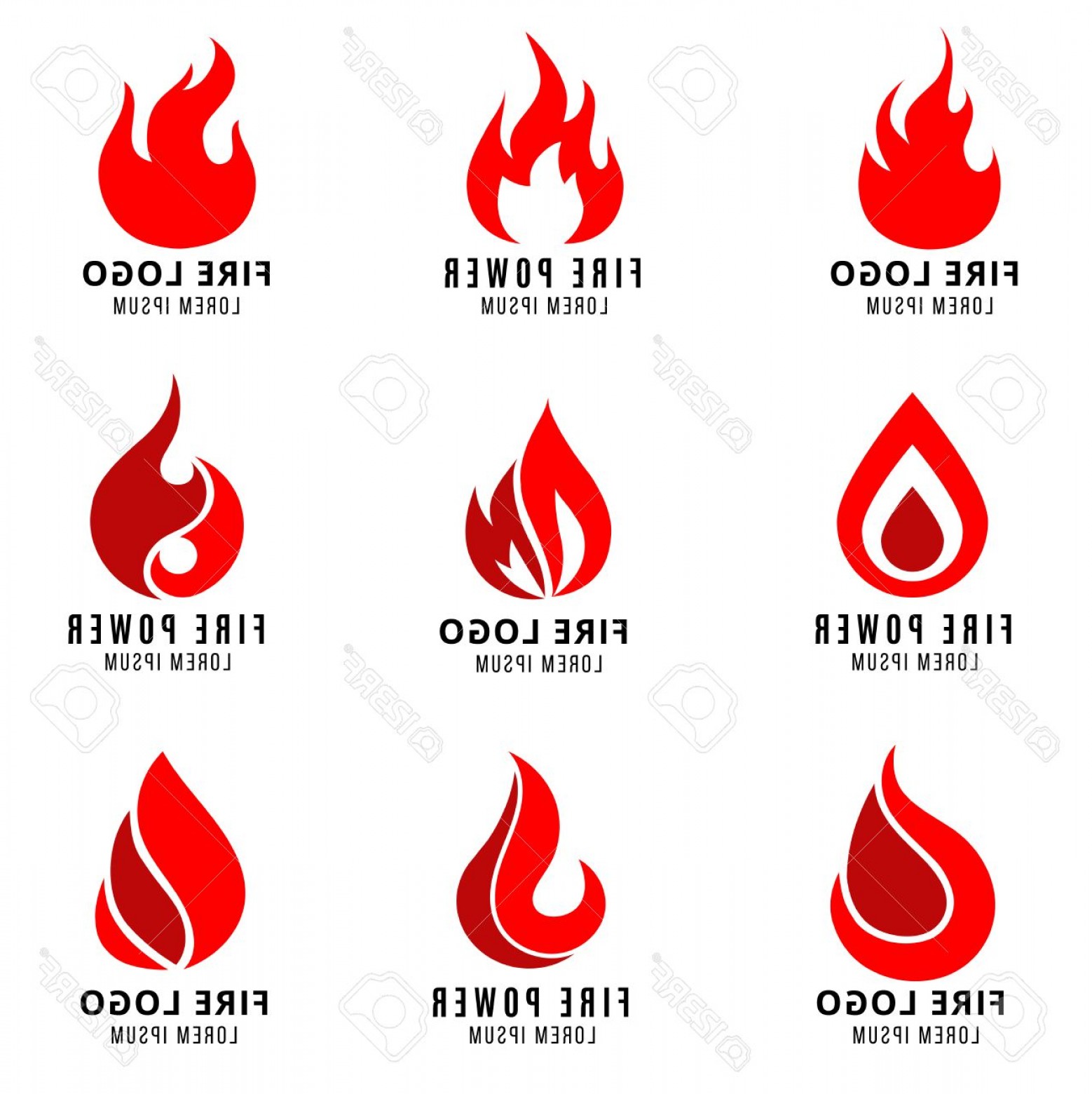 1558x1560 Photostock Vector Vector Logo Set With Fire Vector Symbols Fire