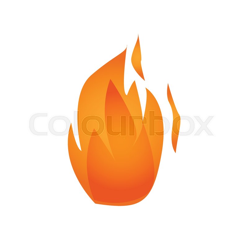 800x800 Vector Illustration. Fire Logo. Red, Yellow Fire Stock Vector