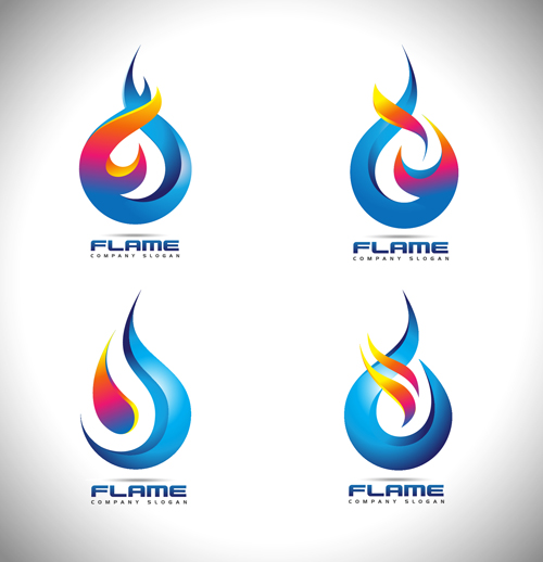 500x518 Abstract Fire Logos Vector 02 Free Download