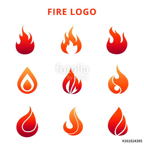 500x500 Colorful Flame Of Fire Logo Isolated On White Background Stock