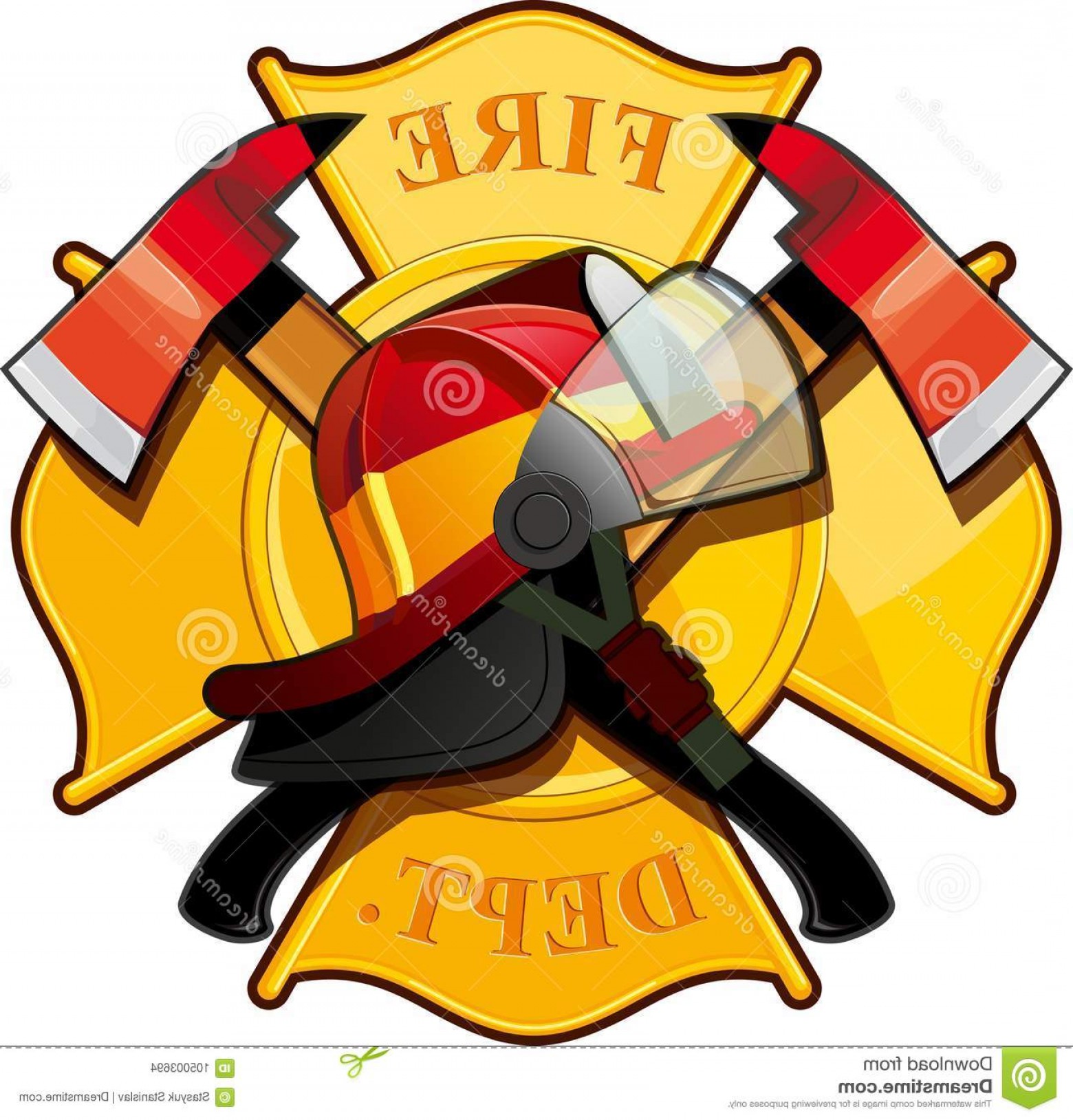 1560x1628 Fire Department Badge Crossed Axes Helmet Against Yellow Maltese