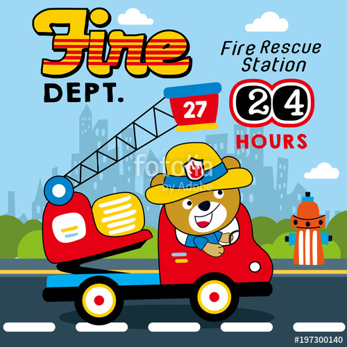 500x500 Fire Rescue Animal Cartoon Vector Stock Image And Royalty Free