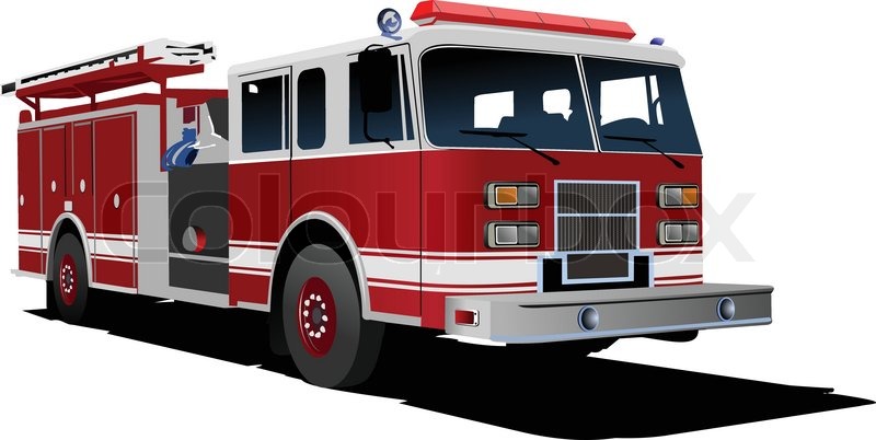 800x402 Fire Engine Ladder Isolated On Background Vector Illustration
