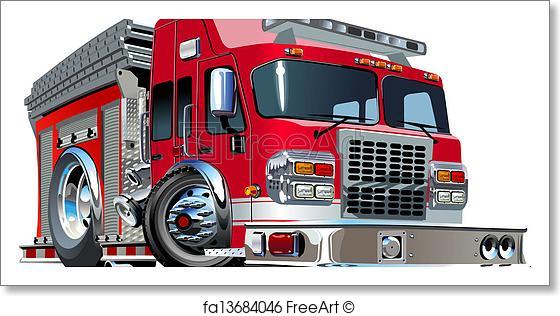 560x316 Free Art Print Of Vector Cartoon Fire Truck. Vector Cartoon Fire