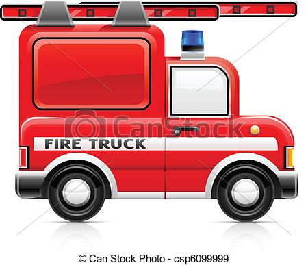 450x387 Wred Fire Truck Vector Illustration Isolated On White Background.
