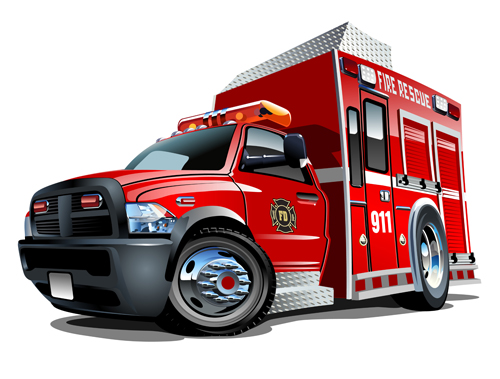 500x379 Cartoon Fire Truck Vector Material 06 Free Download