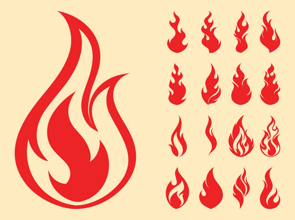 1024x765 Fire Symbols Set Vector Art Amp Graphics