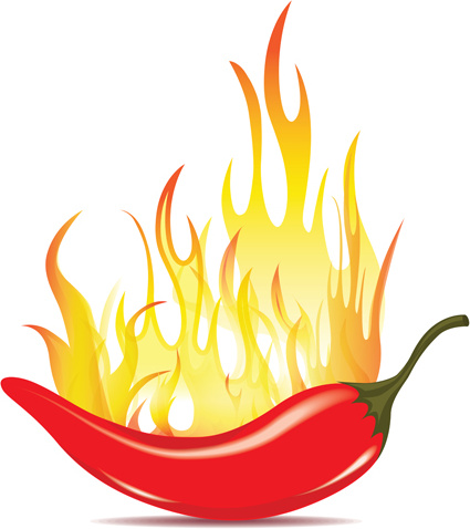 425x478 Red Hot Pepper With Fire Vector Free Vector In Encapsulated