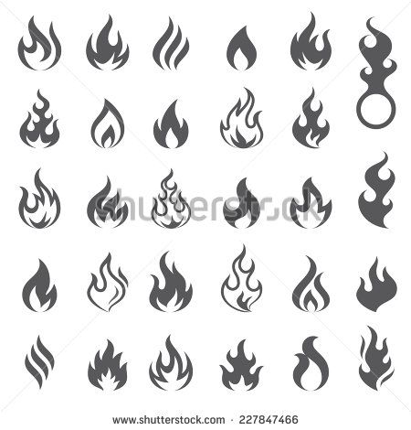 450x470 Big Set Of 29 Flame And Fire Vector Icons. Vector File Is Fully