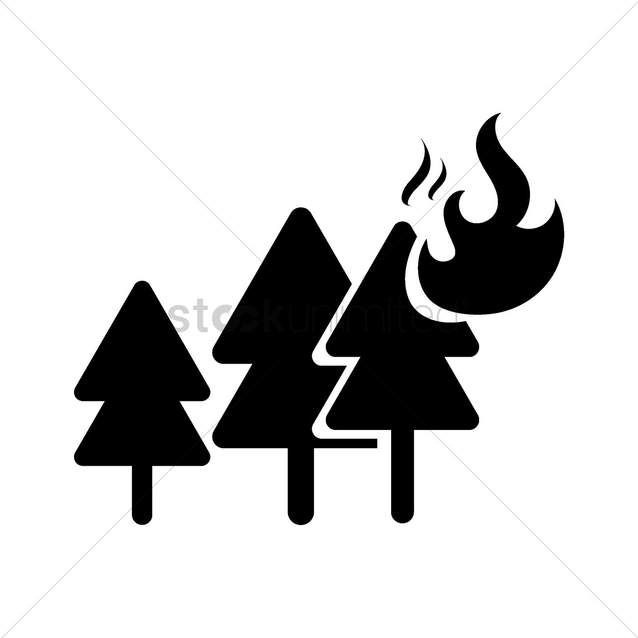1300x1300 Forest Fire Vector Image