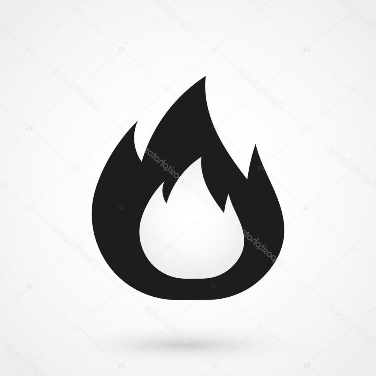 1228x1228 Stock Illustration Fire Icon Vector Black On Rongholland