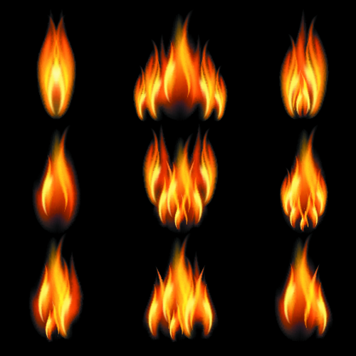 500x500 Different Shapes Of The Fire Elements Vector 02 Free Download