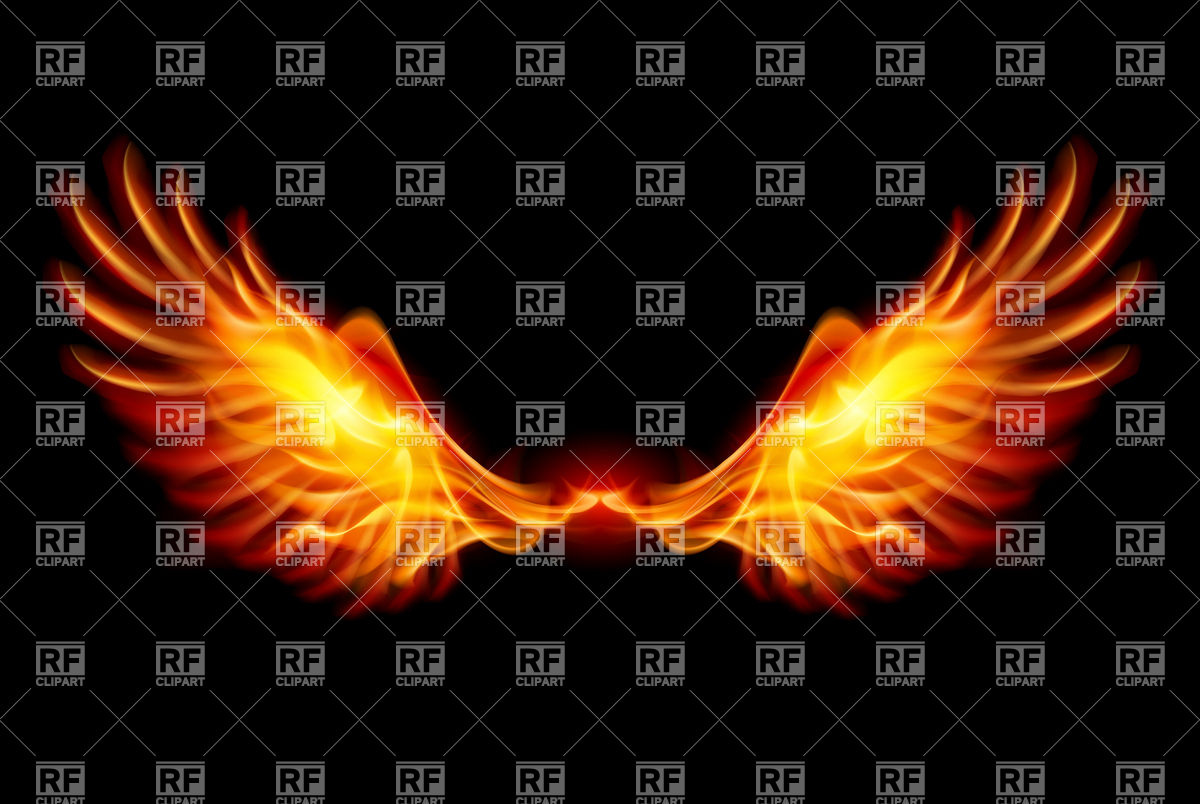 1200x804 Wings Of Flame And Fire Vector Image Vector Artwork Of
