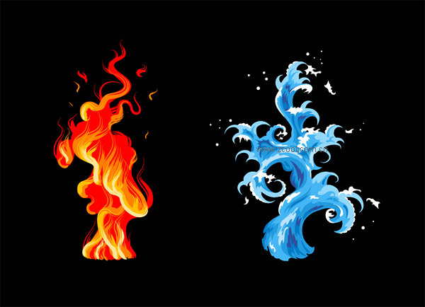 600x434 Cool Water And Fire Vector Free Download Eps Files