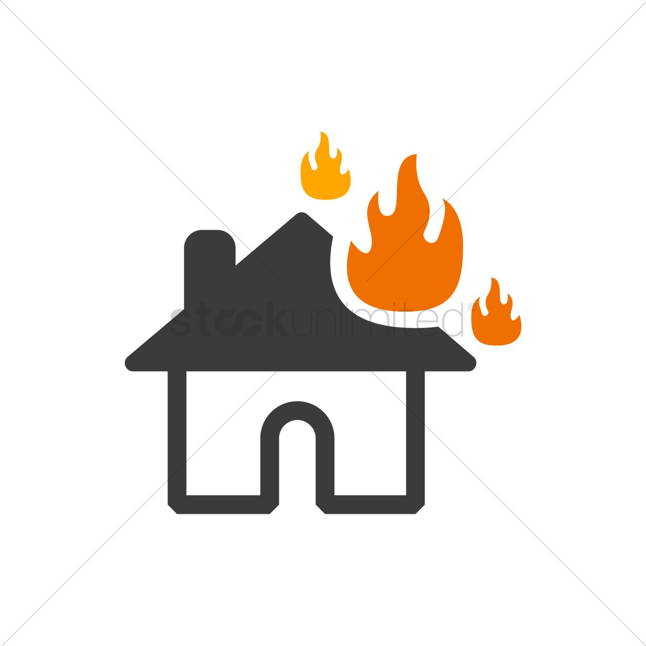 1300x1300 House On Fire Vector Image