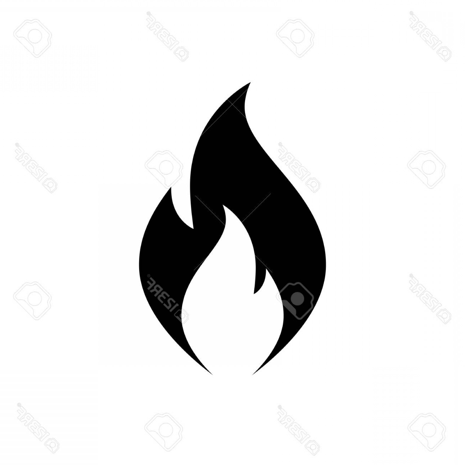 1560x1560 Photostock Vector Fire Flame Icon Black Minimalist Icon Isolated