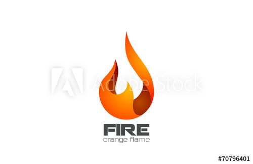 500x324 Fire Flame Logo Design Vector. Fireball Logotype Icon
