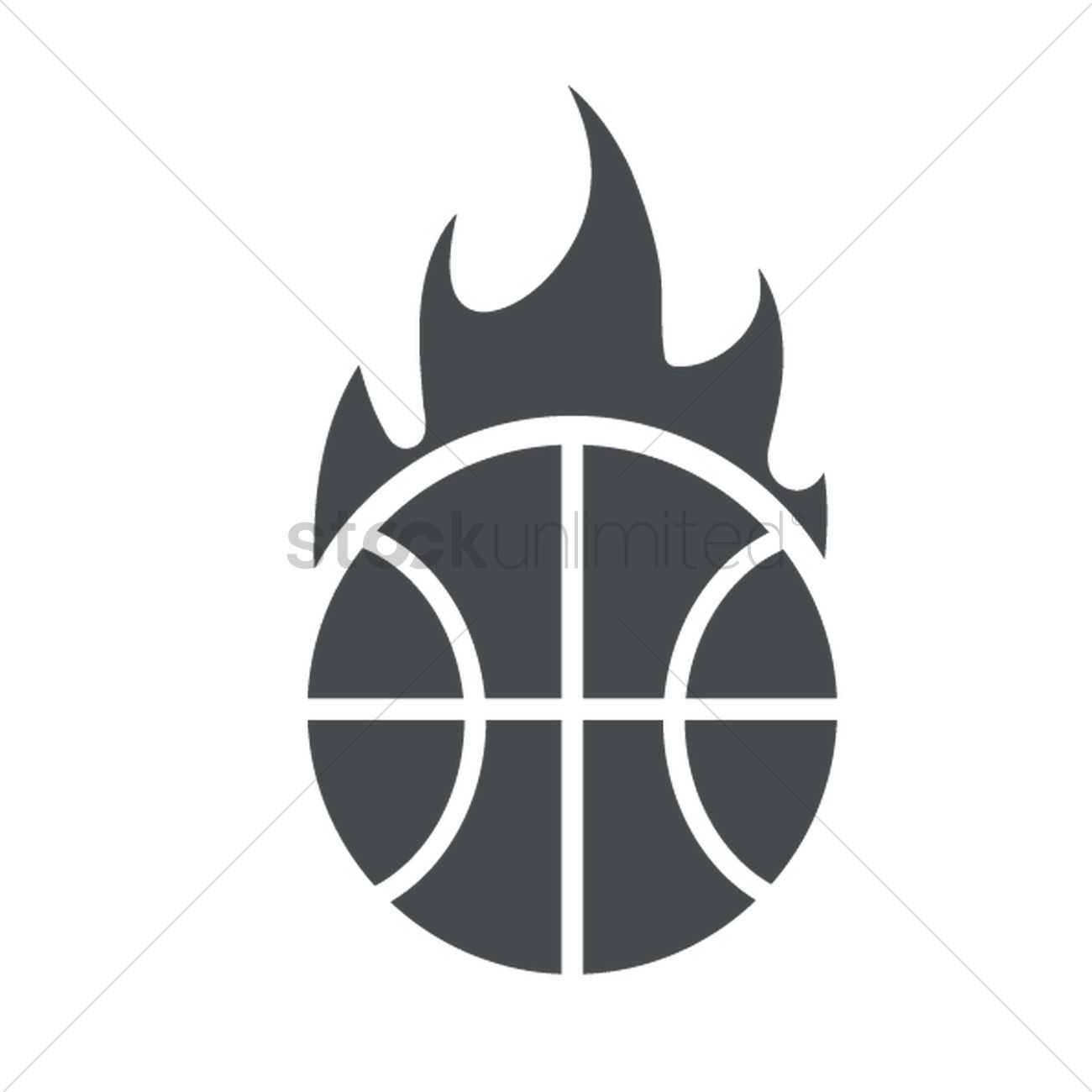 1300x1300 Basketball Fireball Vector Image
