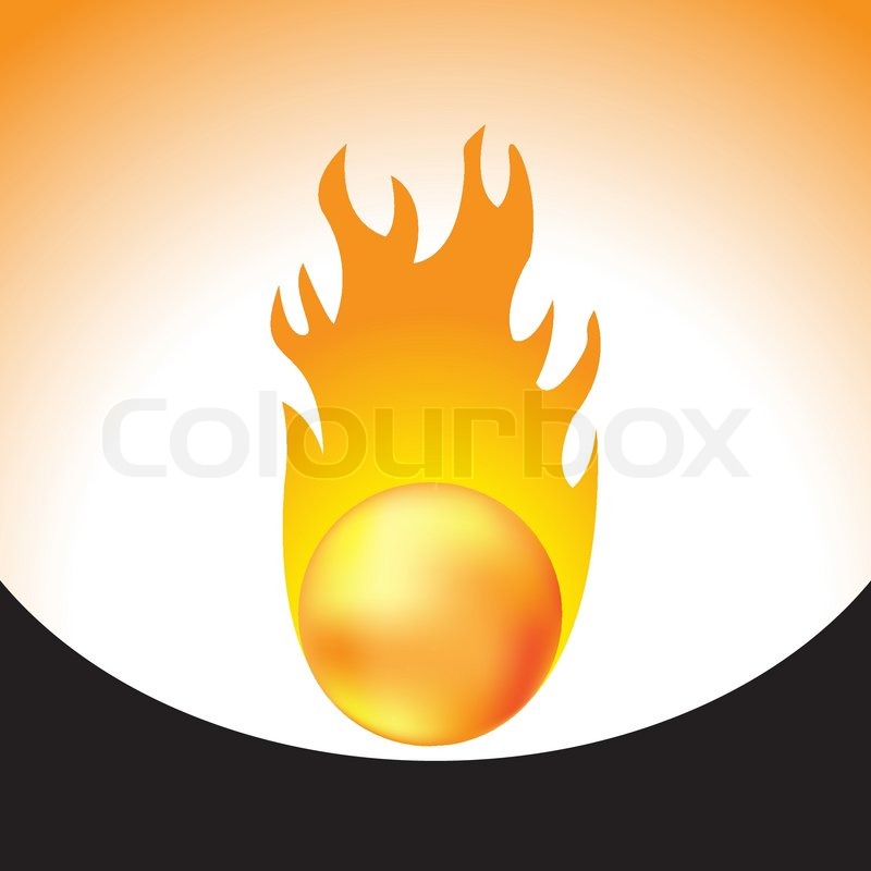 800x800 Fireball With Flame, Vector Illustration Stock Vector Colourbox