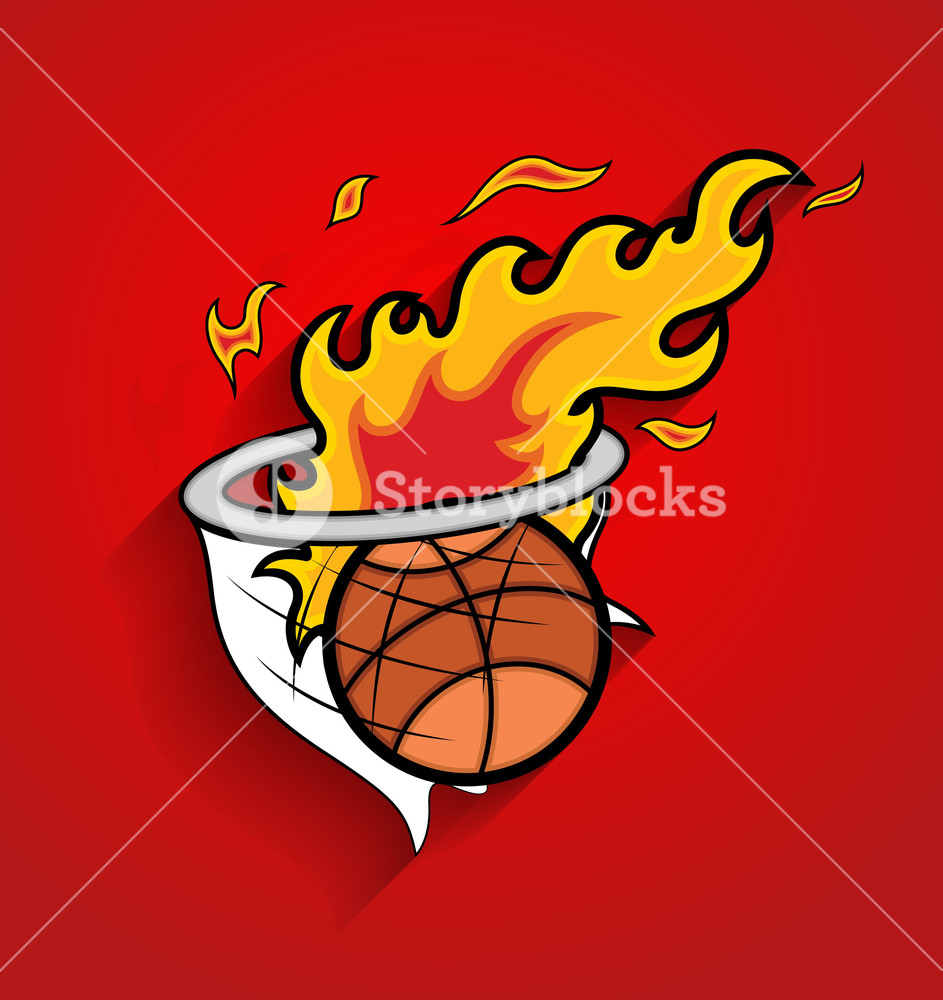 943x1000 Basket Fireball Vector Graphic Royalty Free Stock Image