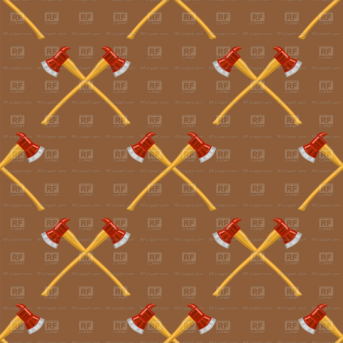 1200x1200 Firefighter Cross Axes Seamless Pattern Isolated On Brown